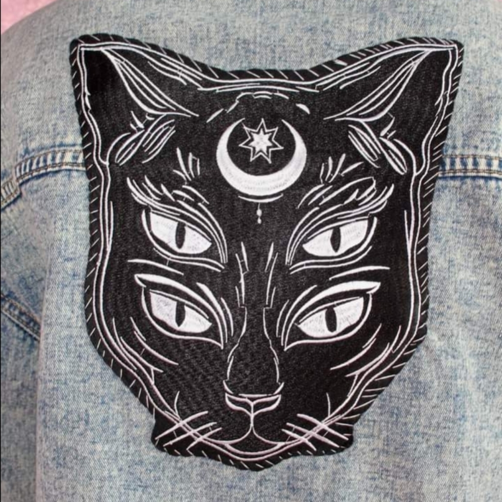 SOLD! Lucipurr! Custom witchy kitty vintage jacket- ONE OF A KIND! - Picture 9 of 16